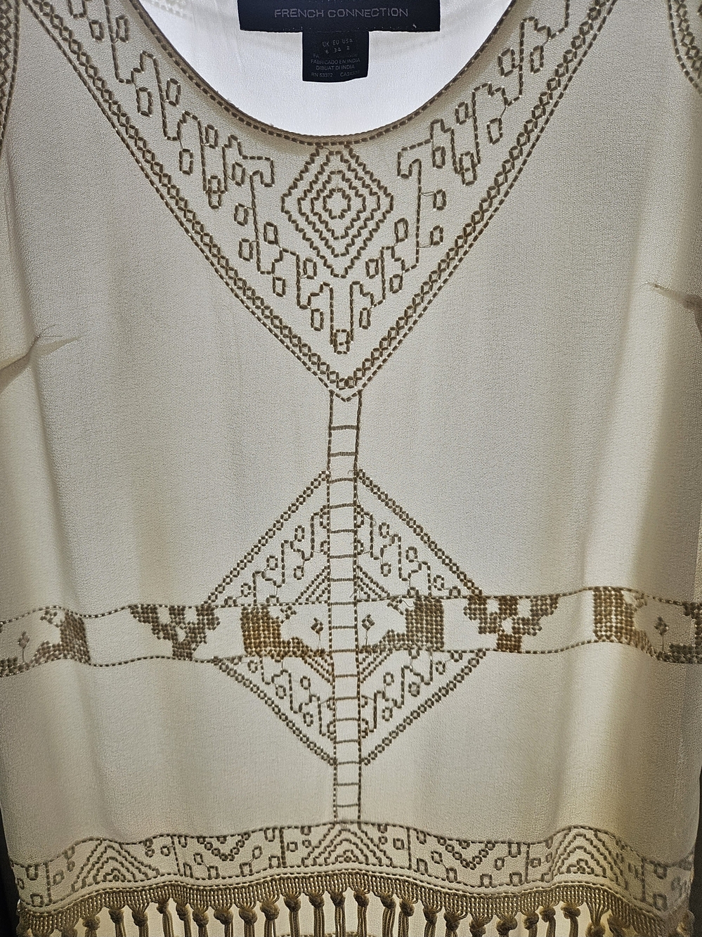 Art Deco Beaded Fringe Mini Dress • Gatsby Flapper Style •French Connection - Picture 3 of 10